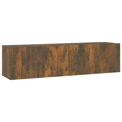 vidaXL TV Wall Cabinet Smoked Oak 120x30x30 cm Engineered Wood