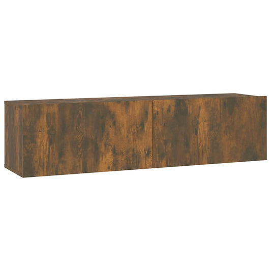 815099 vidaXL TV Wall Cabinet Smoked Oak 120x30x30 cm Engineered Wood