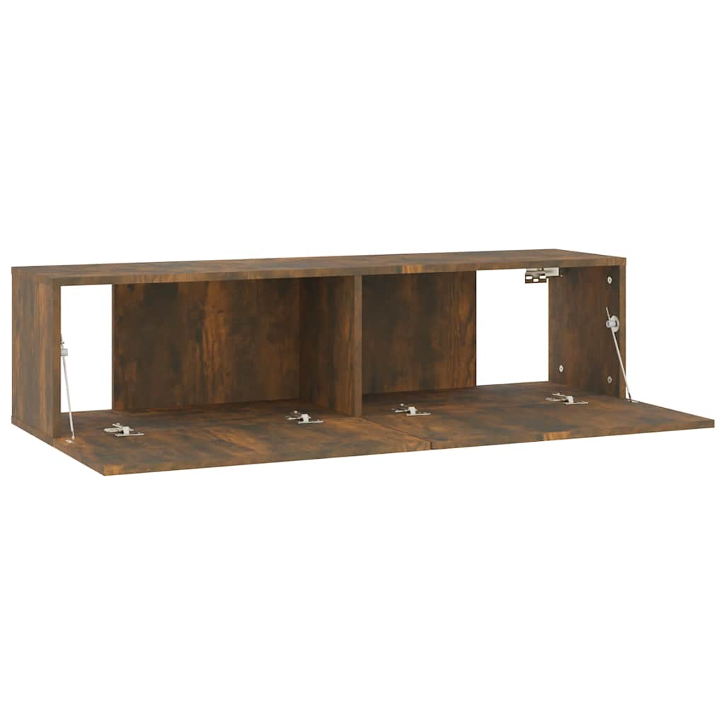vidaXL TV Wall Cabinet Smoked Oak 120x30x30 cm Engineered Wood