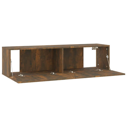 vidaXL TV Wall Cabinet Smoked Oak 120x30x30 cm Engineered Wood
