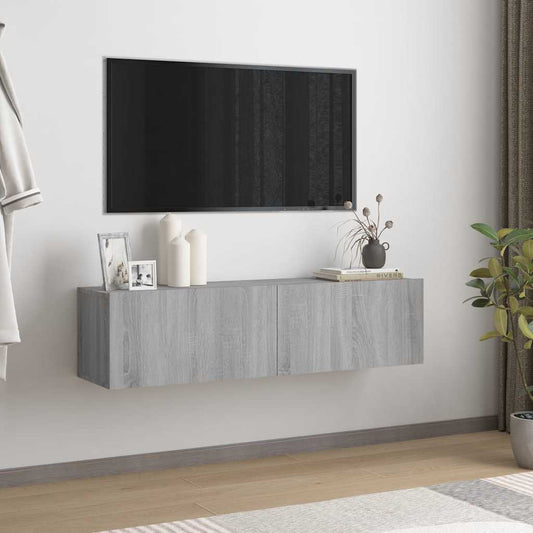 815100 vidaXL TV Wall Cabinet Grey Sonoma 120x30x30 cm Engineered Wood