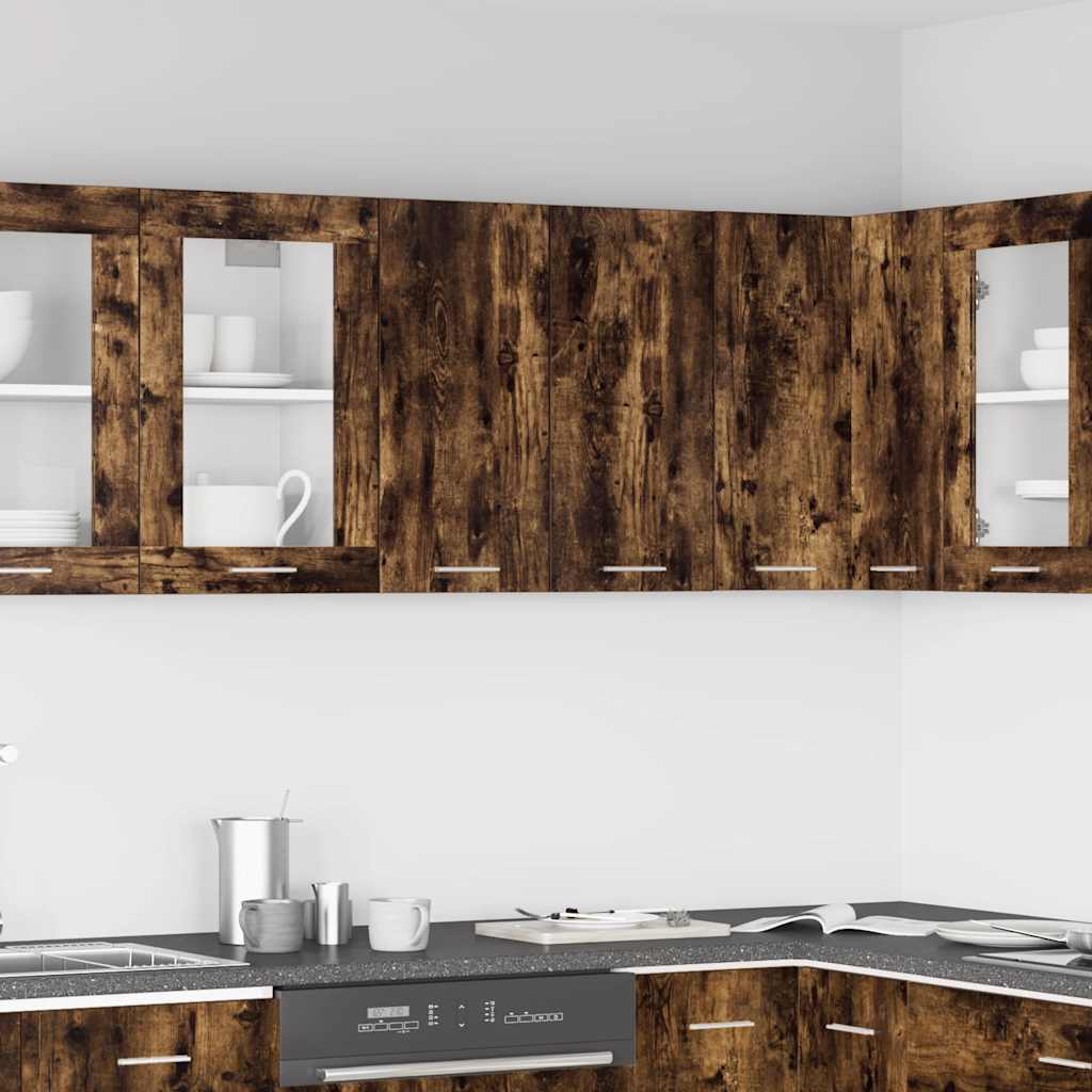 815111 vidaXL Hanging Cabinet "Lyon" Smoked Oak 60x31x60 cm Engineered Wood