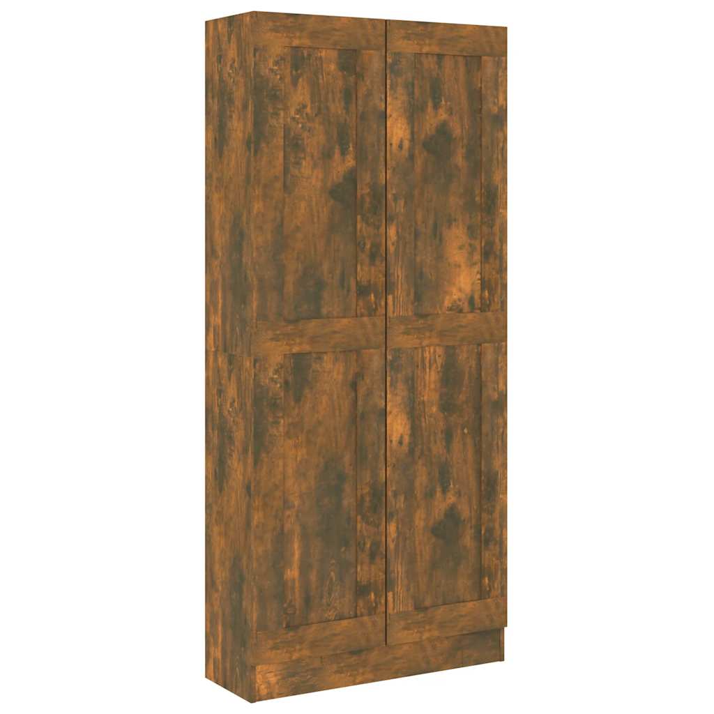 815114 vidaXL Book Cabinet Smoked Oak 82,5x30,5x185,5 cm Engineered Wood