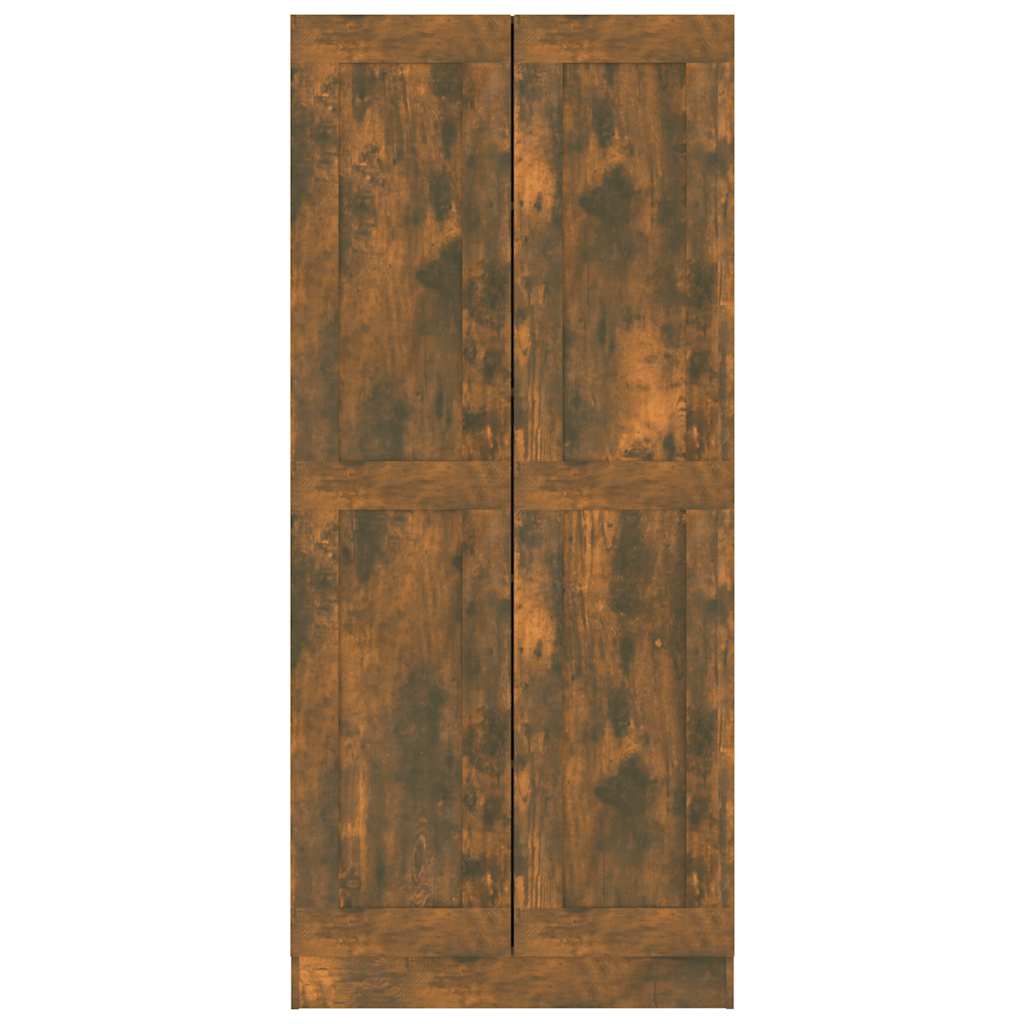 815114 vidaXL Book Cabinet Smoked Oak 82,5x30,5x185,5 cm Engineered Wood