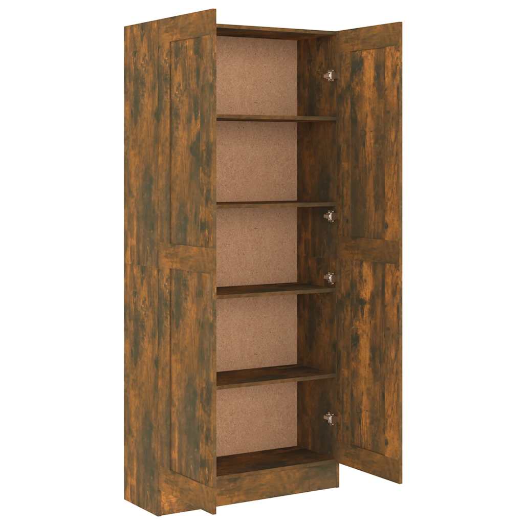 815114 vidaXL Book Cabinet Smoked Oak 82,5x30,5x185,5 cm Engineered Wood