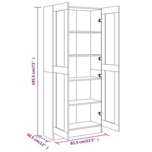 vidaXL Book Cabinet Smoked Oak 82.5x30.5x185.5 cm Engineered Wood