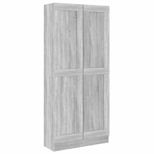 815115 vidaXL Book Cabinet Grey Sonoma 82,5x30,5x185,5 cm Engineered Wood