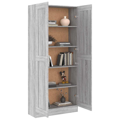 815115 vidaXL Book Cabinet Grey Sonoma 82,5x30,5x185,5 cm Engineered Wood