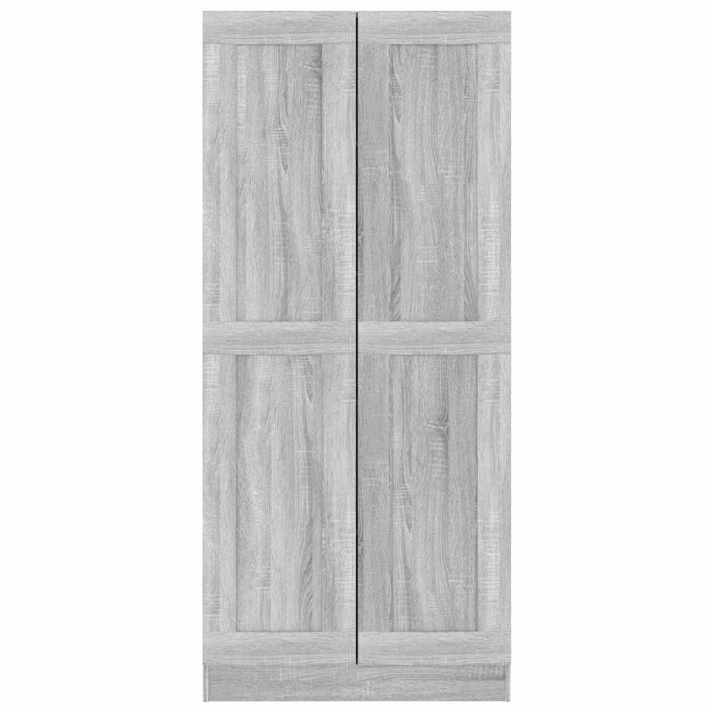 815115 vidaXL Book Cabinet Grey Sonoma 82,5x30,5x185,5 cm Engineered Wood