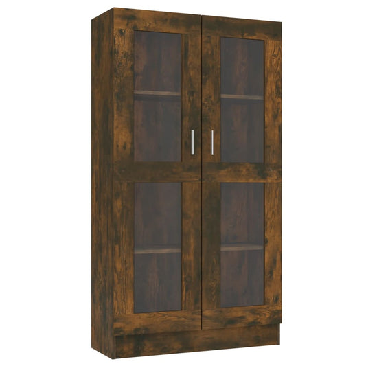 815117 vidaXL Vitrine Cabinet Smoked Oak 82,5x30,5x150 cm Engineered Wood