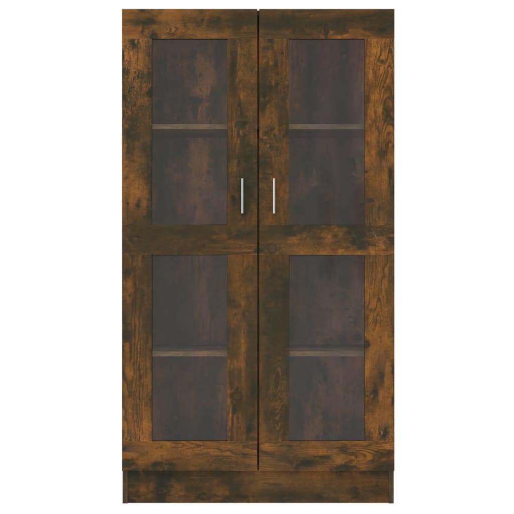 815117 vidaXL Vitrine Cabinet Smoked Oak 82,5x30,5x150 cm Engineered Wood