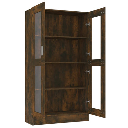815117 vidaXL Vitrine Cabinet Smoked Oak 82,5x30,5x150 cm Engineered Wood