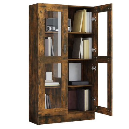 815117 vidaXL Vitrine Cabinet Smoked Oak 82,5x30,5x150 cm Engineered Wood