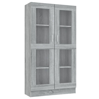 vidaXL Vitrine Cabinet Grey Sonoma 82,5x30,5x150 cm Engineered Wood