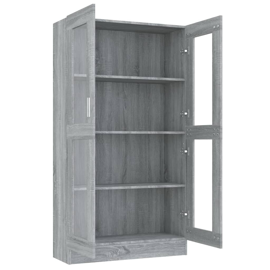 vidaXL Vitrine Cabinet Grey Sonoma 82,5x30,5x150 cm Engineered Wood