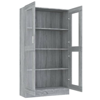 vidaXL Vitrine Cabinet Grey Sonoma 82,5x30,5x150 cm Engineered Wood