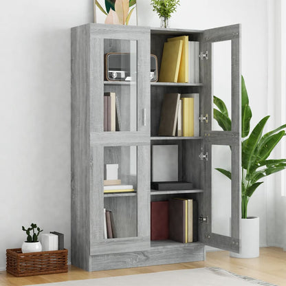vidaXL Vitrine Cabinet Grey Sonoma 82,5x30,5x150 cm Engineered Wood