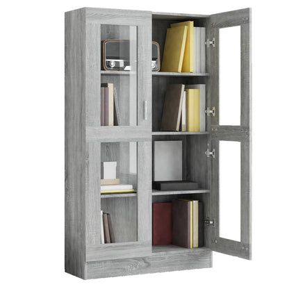 vidaXL Vitrine Cabinet Grey Sonoma 82,5x30,5x150 cm Engineered Wood