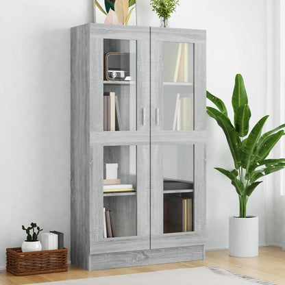 vidaXL Vitrine Cabinet Grey Sonoma 82,5x30,5x150 cm Engineered Wood