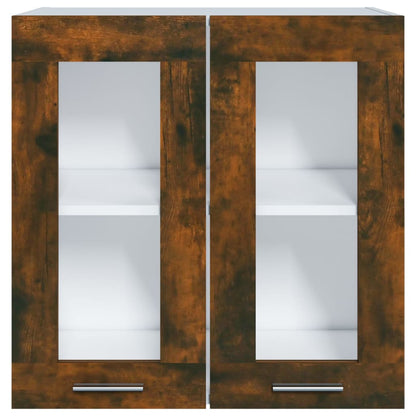 815120 vidaXL Hanging Glass Cabinet "Lyon" Smoked Oak 60x31x60 cm Engineered Wood
