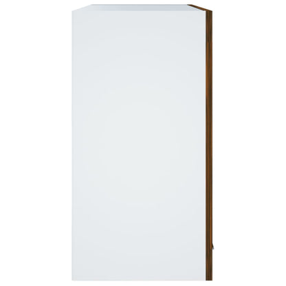 815120 vidaXL Hanging Glass Cabinet "Lyon" Smoked Oak 60x31x60 cm Engineered Wood