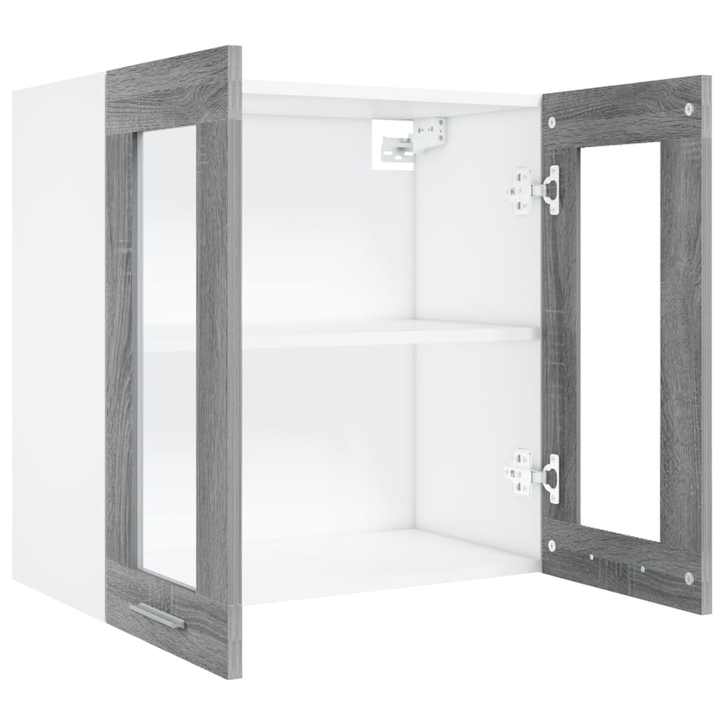 vidaXL Hanging Glass Cabinet Lyon Grey Sonoma 60x31x60 cm Engineered Wood