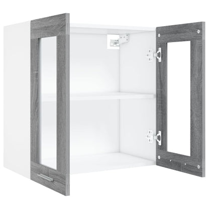 vidaXL Hanging Glass Cabinet Lyon Grey Sonoma 60x31x60 cm Engineered Wood
