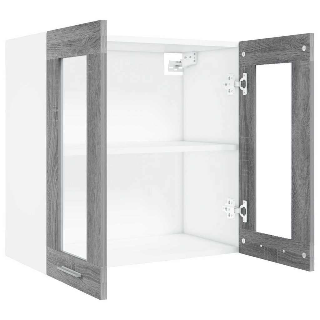 vidaXL Hanging Glass Cabinet "Lyon" Grey Sonoma 60x31x60 cm