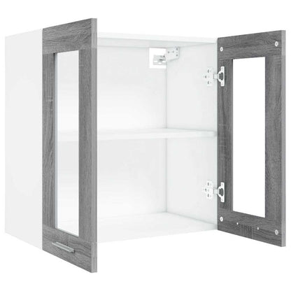 vidaXL Hanging Glass Cabinet "Lyon" Grey Sonoma 60x31x60 cm