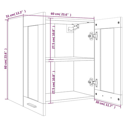 vidaXL Hanging Glass Cabinet "Lyon" Grey Sonoma 60x31x60 cm