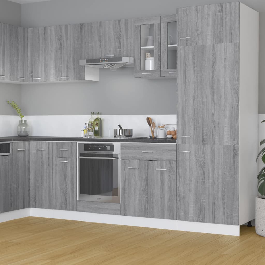 vidaXL Hanging Glass Cabinet Lyon Grey Sonoma 60x31x60 cm Engineered Wood