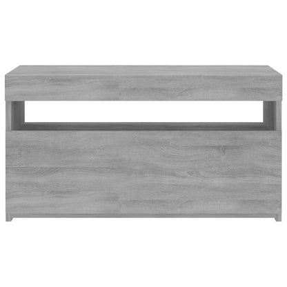 815125 vidaXL TV Cabinet with LED Lights Grey Sonoma 75x35x40 cm