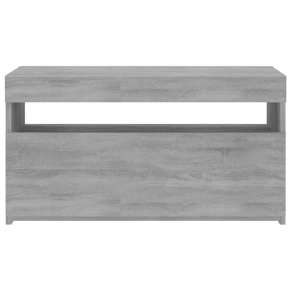 815125 vidaXL TV Cabinet with LED Lights Grey Sonoma 75x35x40 cm