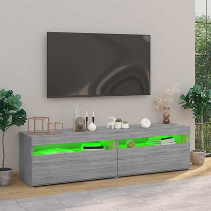 815126 vidaXL TV Cabinet with LED Lights 2 pcs Grey Sonoma 75x35x40 cm