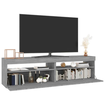 815126 vidaXL TV Cabinet with LED Lights 2 pcs Grey Sonoma 75x35x40 cm