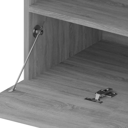 815126 vidaXL TV Cabinet with LED Lights 2 pcs Grey Sonoma 75x35x40 cm