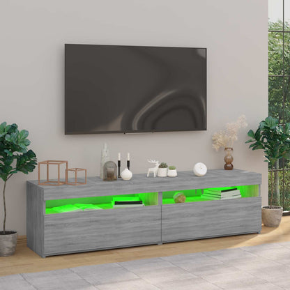815126 vidaXL TV Cabinet with LED Lights 2 pcs Grey Sonoma 75x35x40 cm