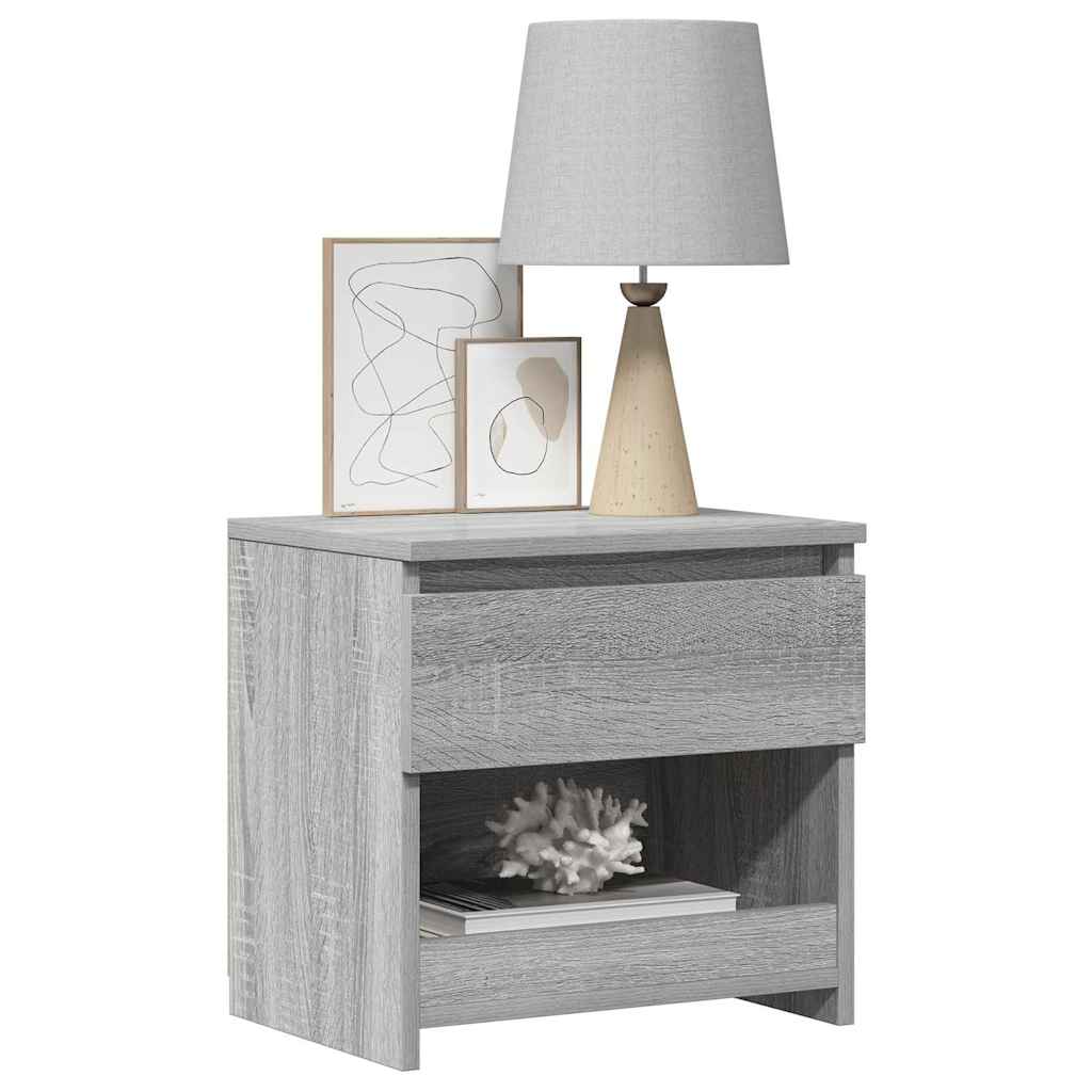 815131 vidaXL Bedside Cabinet Grey Sonoma 40x30x39 cm Engineered Wood