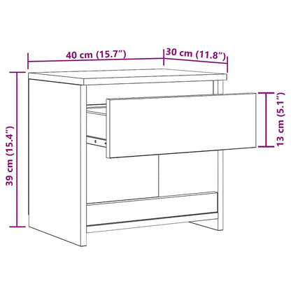 815131 vidaXL Bedside Cabinet Grey Sonoma 40x30x39 cm Engineered Wood