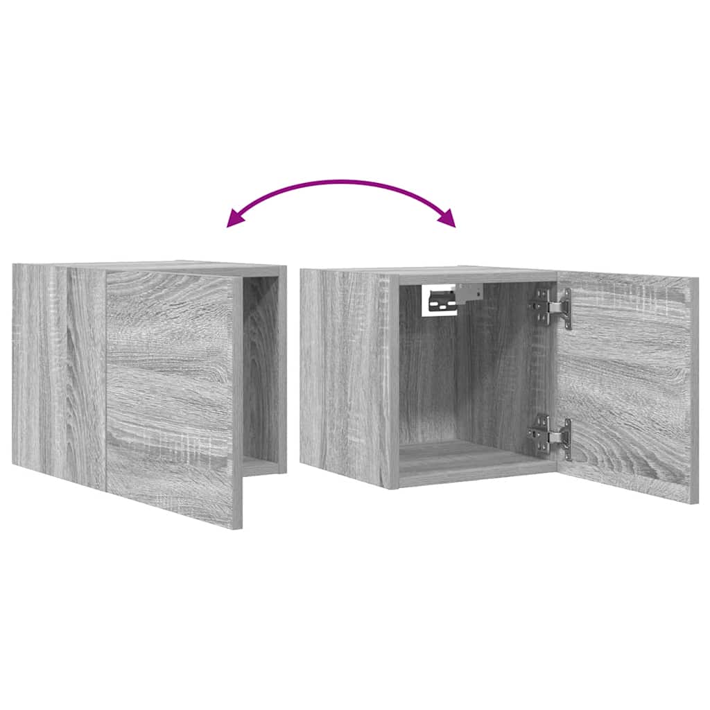 vidaXL Wall Mounted TV Cabinet Grey Sonoma 30.5x30x30 cm