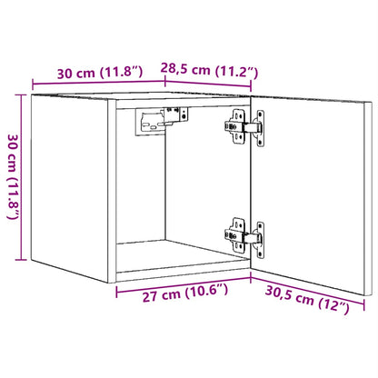 vidaXL Wall Mounted TV Cabinet Grey Sonoma 30.5x30x30 cm