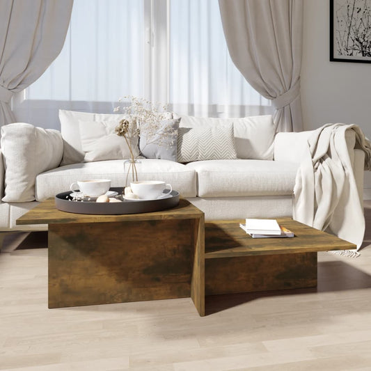 815144 vidaXL Coffee Table Smoked Oak 111,5x50x33 cm Engineered Wood