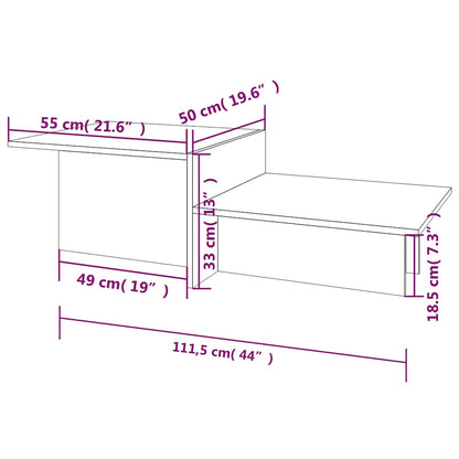 vidaXL Coffee Table Brown Oak 111.5x50x33 cm Engineered Wood