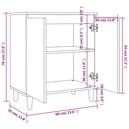 vidaXL Sideboard Smoked Oak 60x35x70 cm Engineered Wood