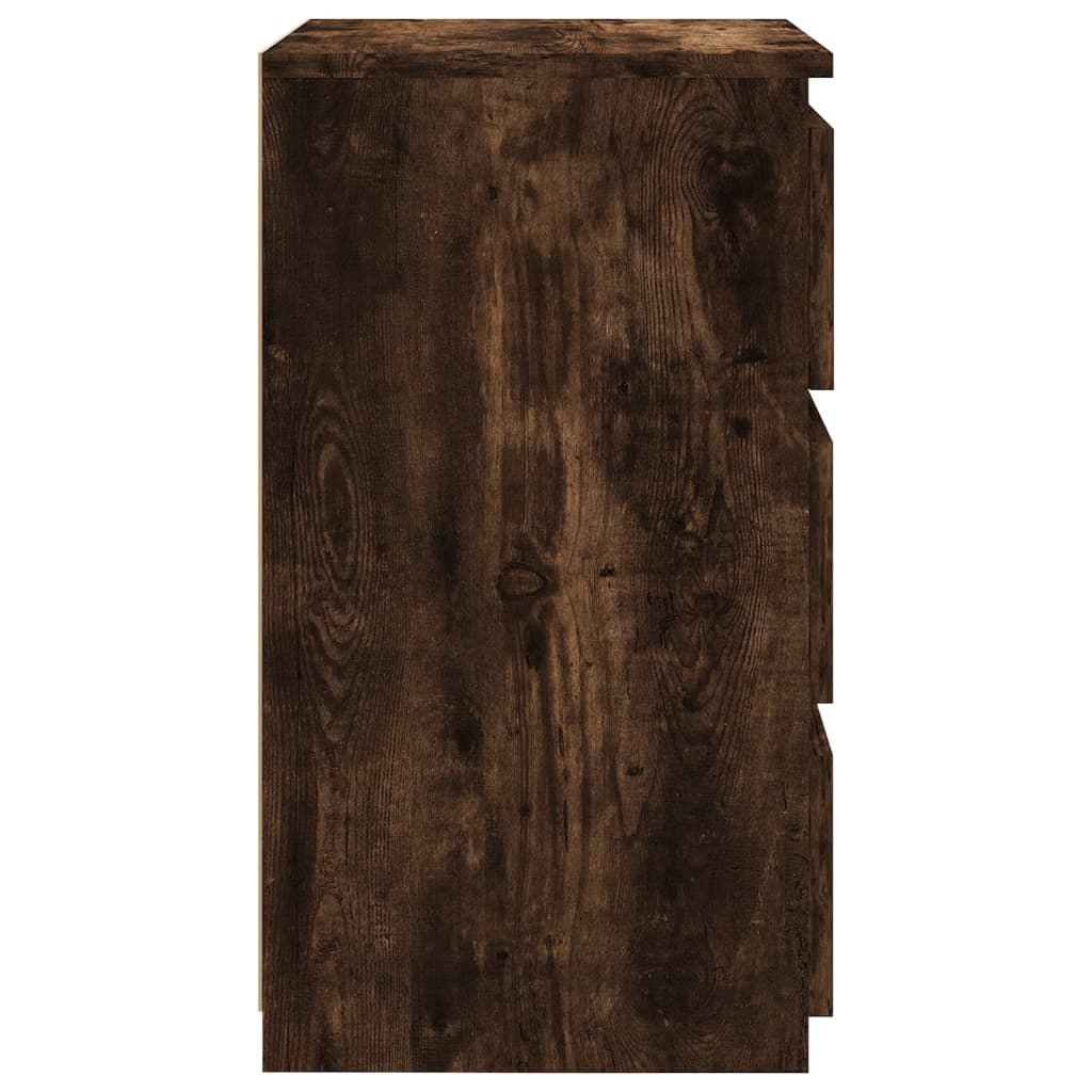 vidaXL Bed Cabinet Smoked Oak 40x35x62.5 cm Engineered Wood