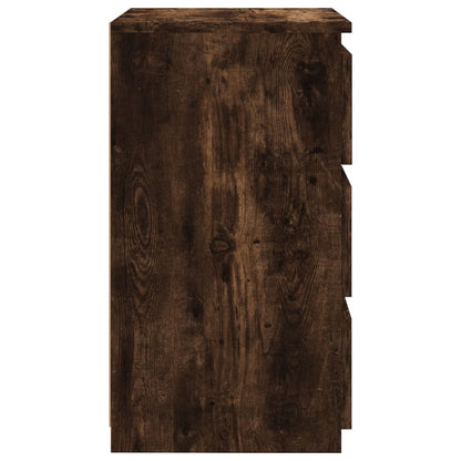 vidaXL Bed Cabinet Smoked Oak 40x35x62.5 cm Engineered Wood
