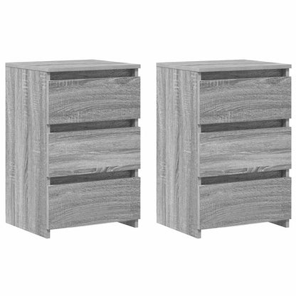vidaXL Bed Cabinets 2 pcs Grey Sonoma 40x35x62,5 cm Engineered Wood