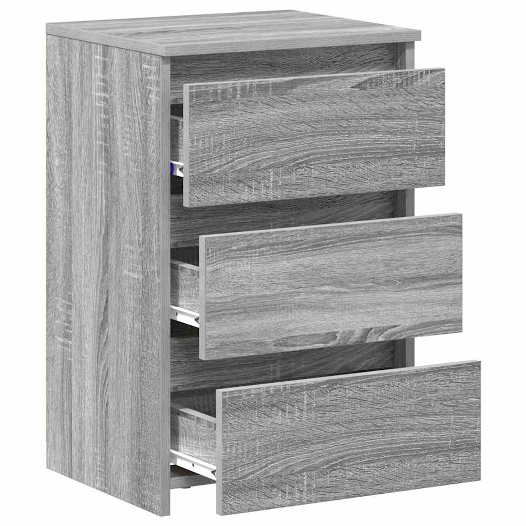 vidaXL Bed Cabinets 2 pcs Grey Sonoma 40x35x62,5 cm Engineered Wood