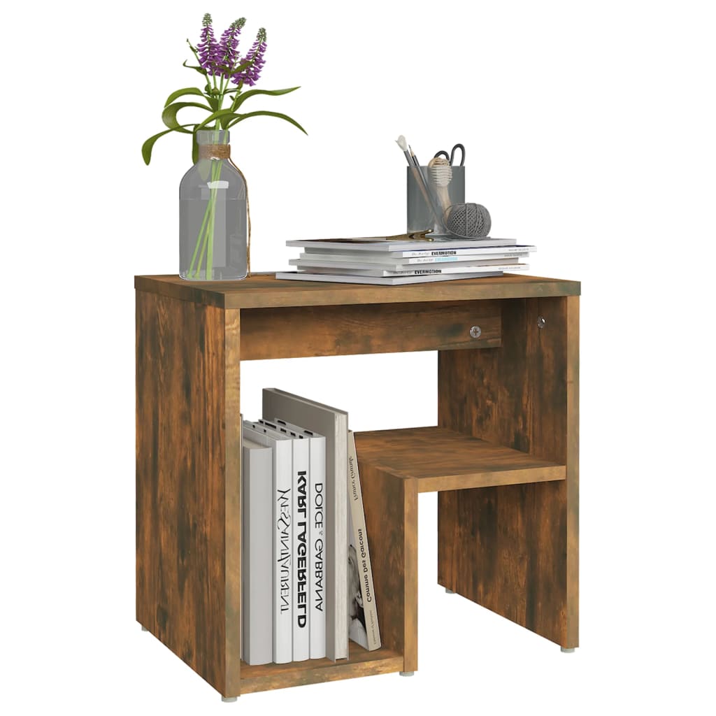 815177 vidaXL Bed Cabinet Smoked Oak 40x30x40 cm Engineered Wood
