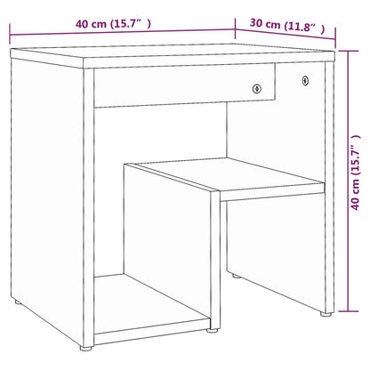 815177 vidaXL Bed Cabinet Smoked Oak 40x30x40 cm Engineered Wood